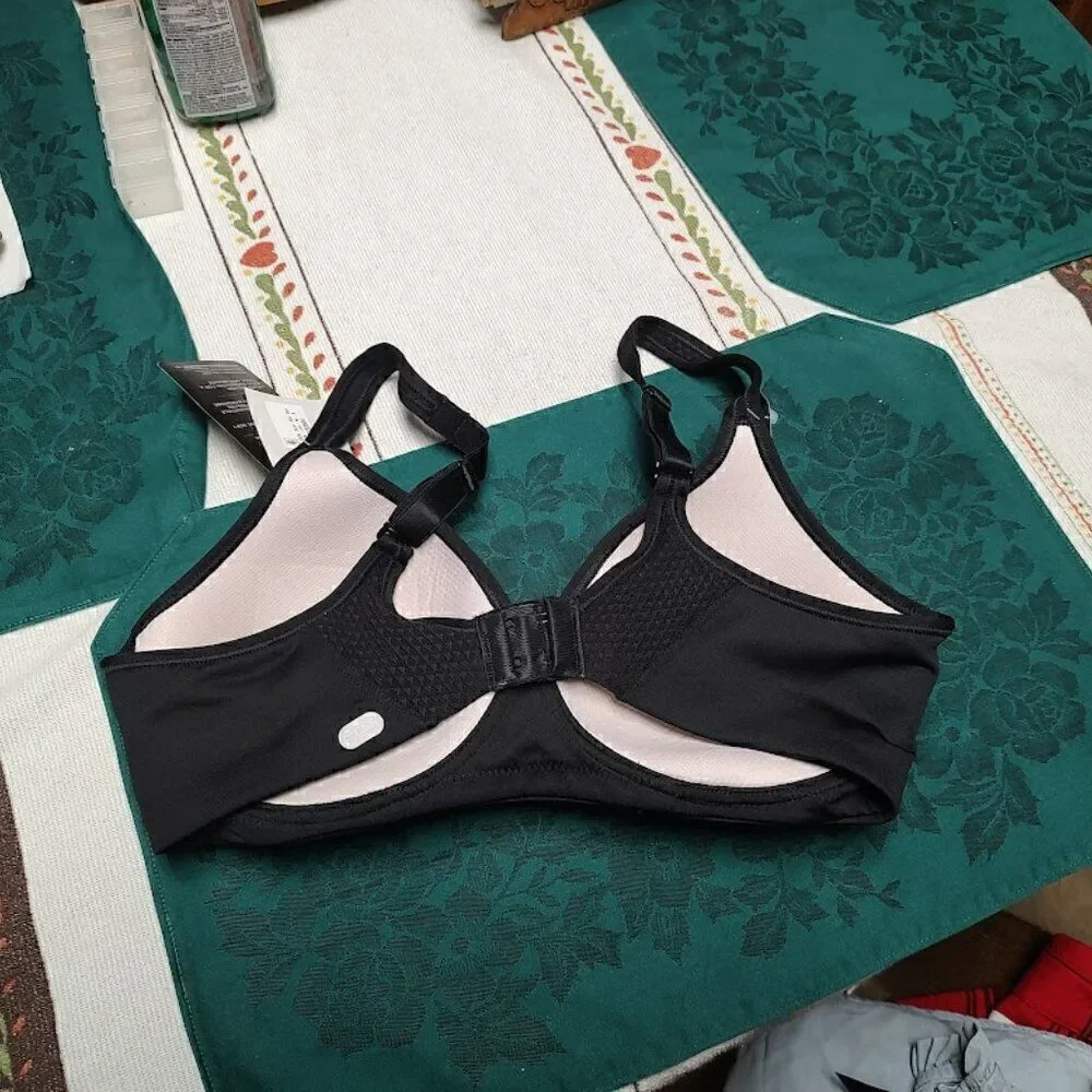 New Bali Black Cool Comfort Wire Free Bra Size Women's 36B